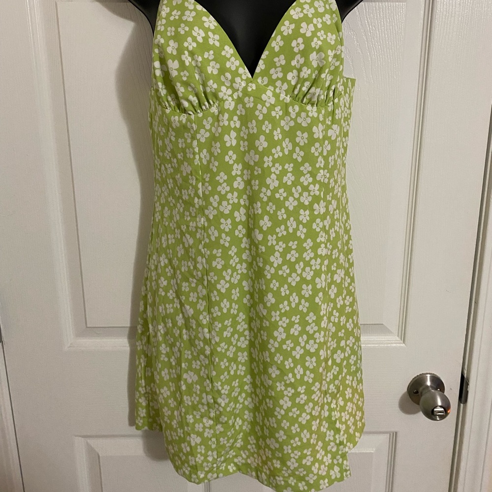 Forever 21 Line Green Floral Mini Dress